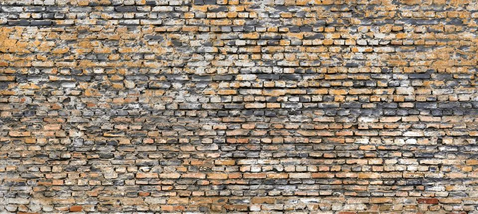 Painted multicolor brick pattern background Stock Photos