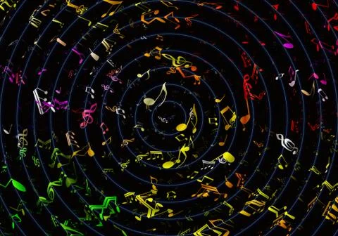 Painted musical note background Stock Illustration