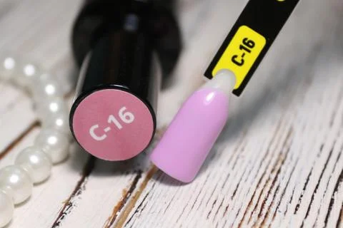 Painted nail tips in different colors. Manicure Stock Photos