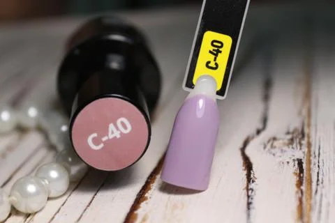 Painted nail tips in different colors. Manicure Stock Photos
