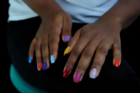 Painted nails Stock Photos