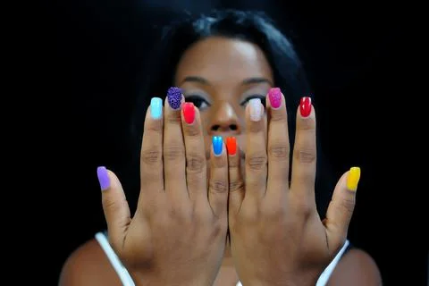 Painted nails Stock Photos