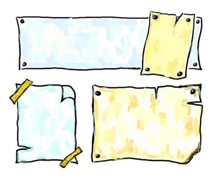 Painted note papers Stock-Illustration