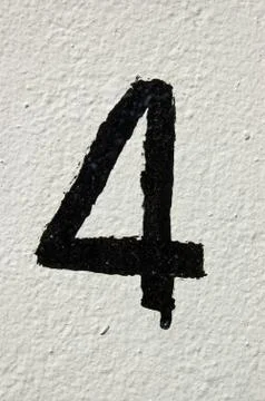 Painted number Four Stock Photos