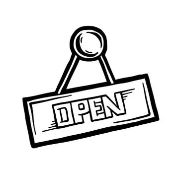 Painted Open text Stock Illustration