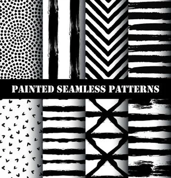 Painted Pattern Set Illustrazione stock