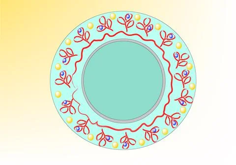 Painted plate blue Stock Illustration