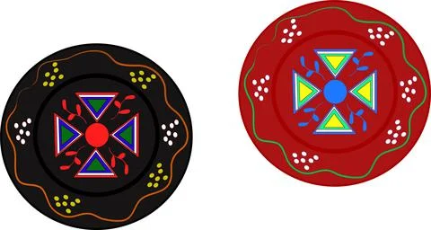 Painted plates Stock Illustration