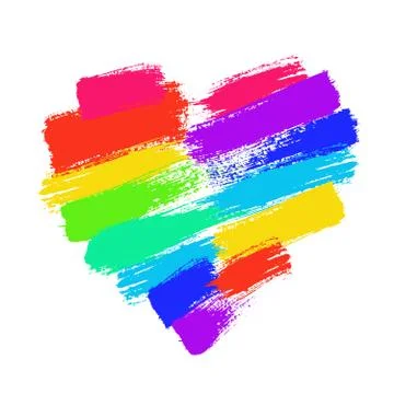 Painted Rainbow Heart Stock Illustration