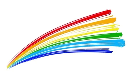 Painted Rainbow Stripes on white background Video stock 233425847