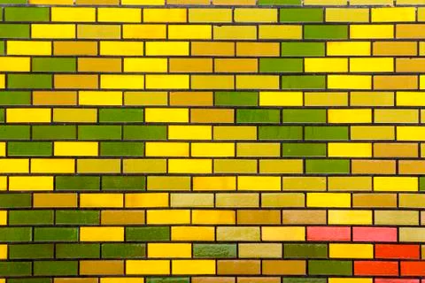 Painted Rectangular Pattern Design and Texture of Brick Wall Stock Photos