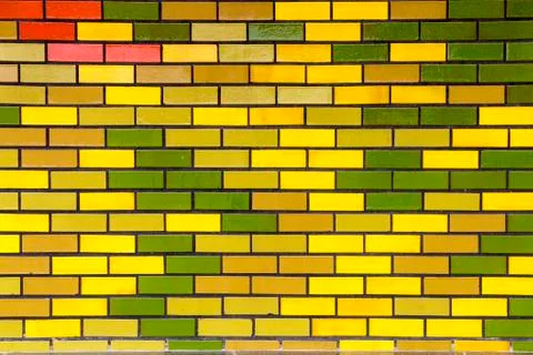 Painted Rectangular Pattern Design and Texture of Brick Wall Foto stock