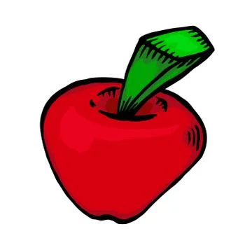 Painted red apple Illustrazione stock