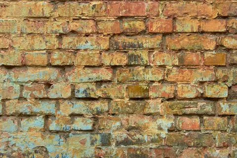 Painted red brick wall background Stock Photos