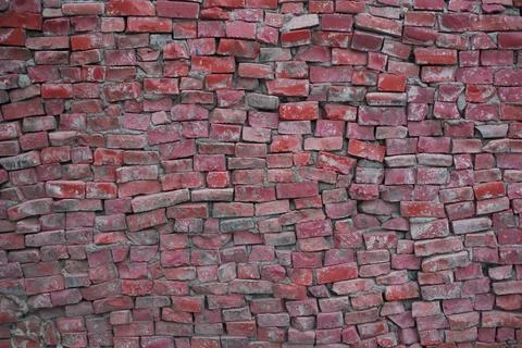 Painted Red brick wall Texture Background. Soft focus Stock Photos