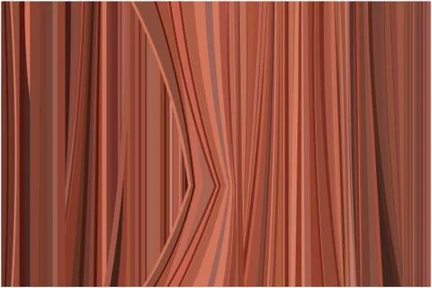 Painted red brown slightly half open portieres Stock Illustration