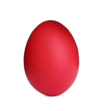 Painted red egg isolated on white. Happy Easter Stock Photos