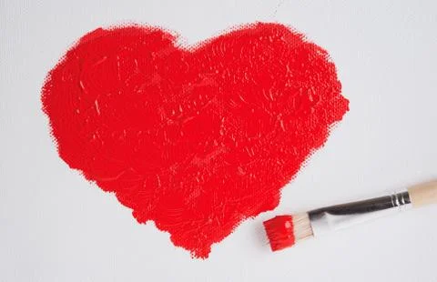 Painted red heart Stock-Fotos