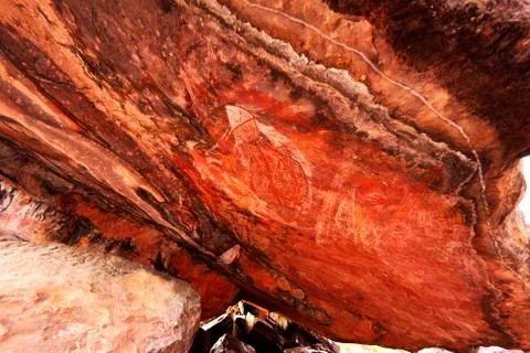 Painted rock in Kakadu Stock Photos
