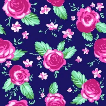 Painted roses ornament Stock Illustration