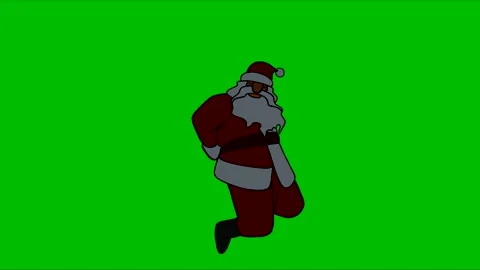 Painted santa claus dancing funny Stock-Footage 218307264