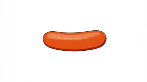 A painted sausage icon isolated on a white background Stock Footage 285160337
