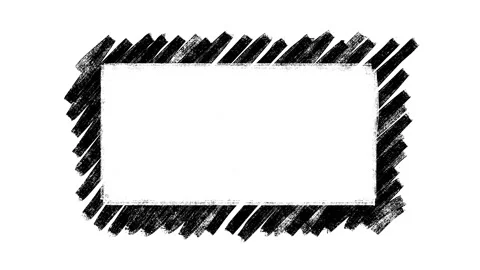 Painted scribble border around a white space, stop motion animation Video stock 218143689