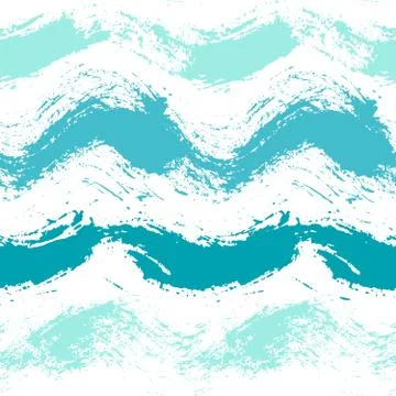 Painted Sea Waves Pattern Background Illustrazione stock