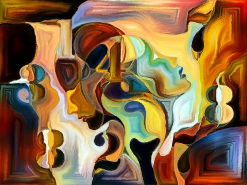 Painted Shape Division Illustrazione stock
