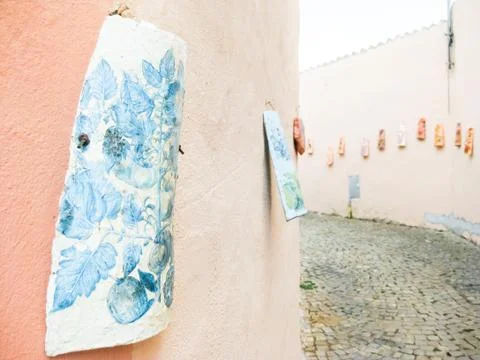 Painted shingle on the wall Stock Photos