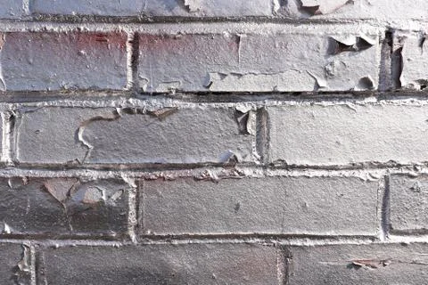 Painted Silver Bricks Wall Stock Photos