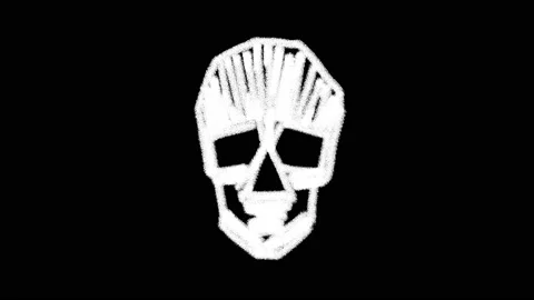 Painted skull on a black background  4K Stock Footage 197807067