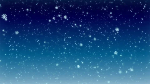 Painted snowflakes fall on a blue gradient background. Winter background Stock Footage 251857308