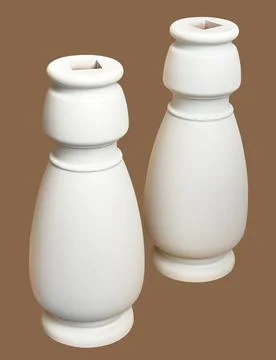 Painted solid wood table leg isolated on brown background. Wooden furniture m Stock Photos