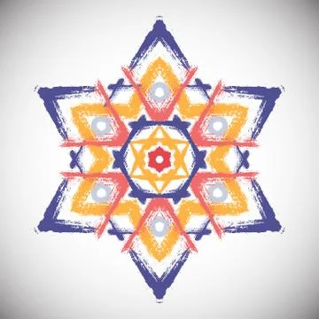 Painted Star Hexagram Stock Illustration
