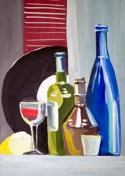 Painted still life Stock Illustration