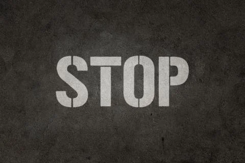 Painted Stop on the Road Stock Illustration