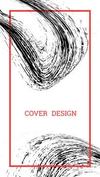 Painted strokes, waves. Abstract cover, vector. Illustrazione stock