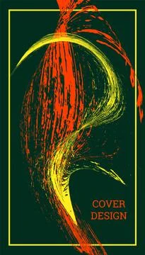 Painted strokes, waves. Abstract cover, vector. Illustrazione stock