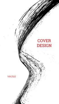 Painted strokes, waves. Abstract cover, vector. Illustrazione stock