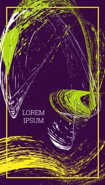 Painted strokes, waves. Abstract cover, vector. Illustrazione stock