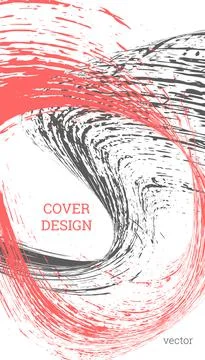 Painted strokes, waves. Abstract cover, vector. Stock Illustration