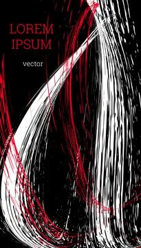 Painted strokes, waves. Abstract cover, vector. Stock Illustration