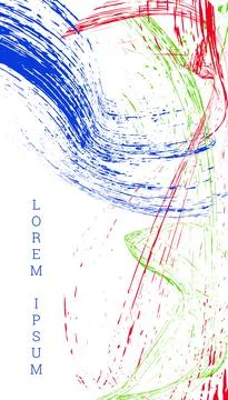 Painted strokes, waves. Abstract cover, vector. Illustrazione stock