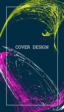 Painted strokes, waves. Abstract cover, vector. Illustrazione stock
