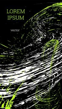 Painted strokes, waves. Abstract cover, vector. Stock Illustration