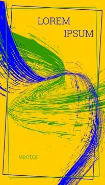 Painted strokes, waves. Abstract cover, vector. Illustrazione stock