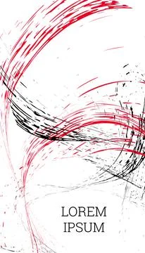Painted strokes, waves. Abstract cover, vector. Illustrazione stock