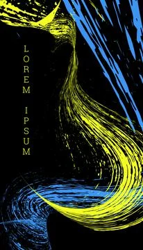 Painted strokes, waves. Abstract cover, vector. Illustrazione stock