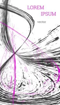 Painted strokes, waves. Abstract cover, vector. Stockillustratie